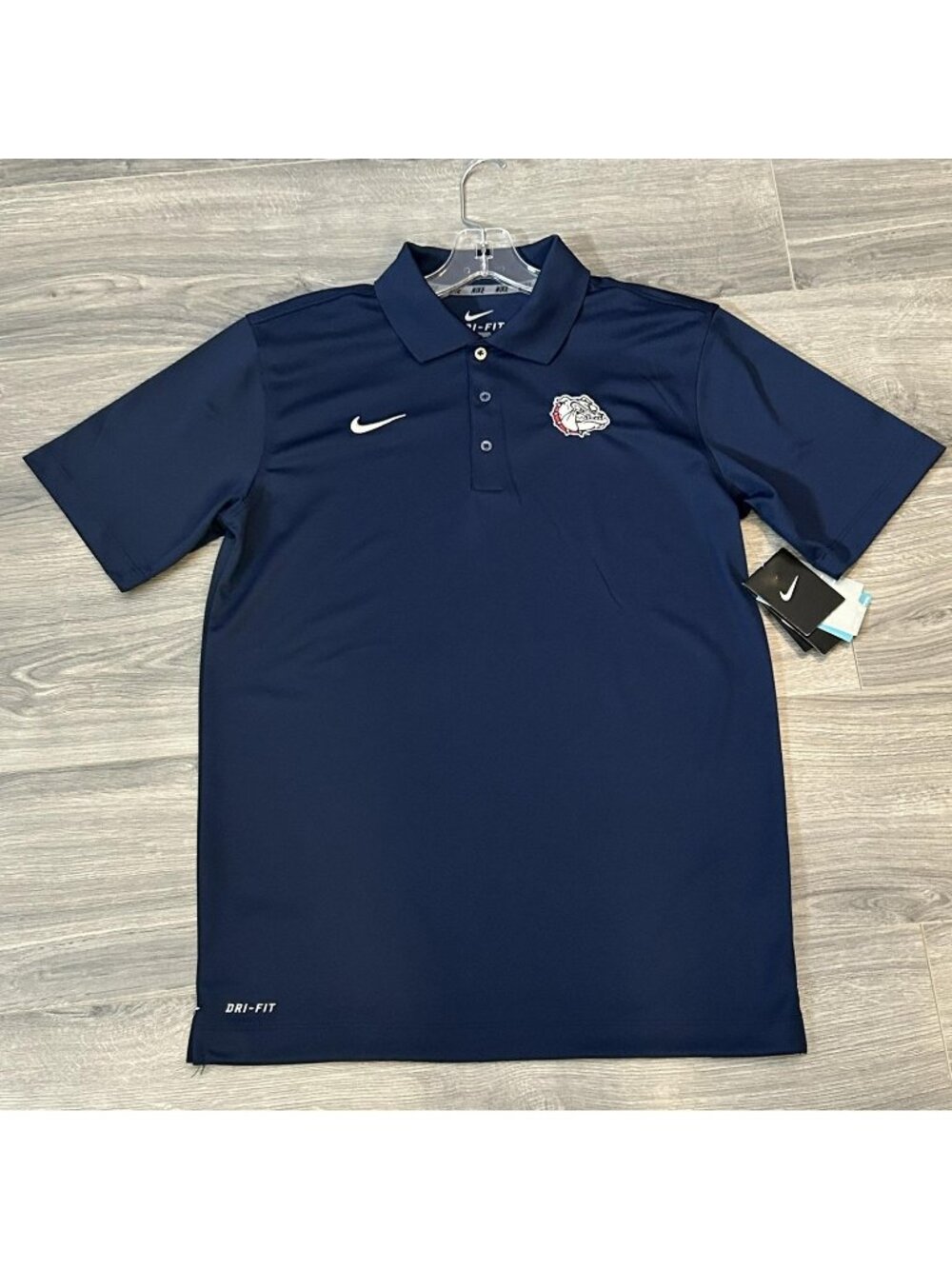 Gonzaga Bulldogs Polo Shirt Mens S Blue NCAA Basketball Nike Dri Fit Performance